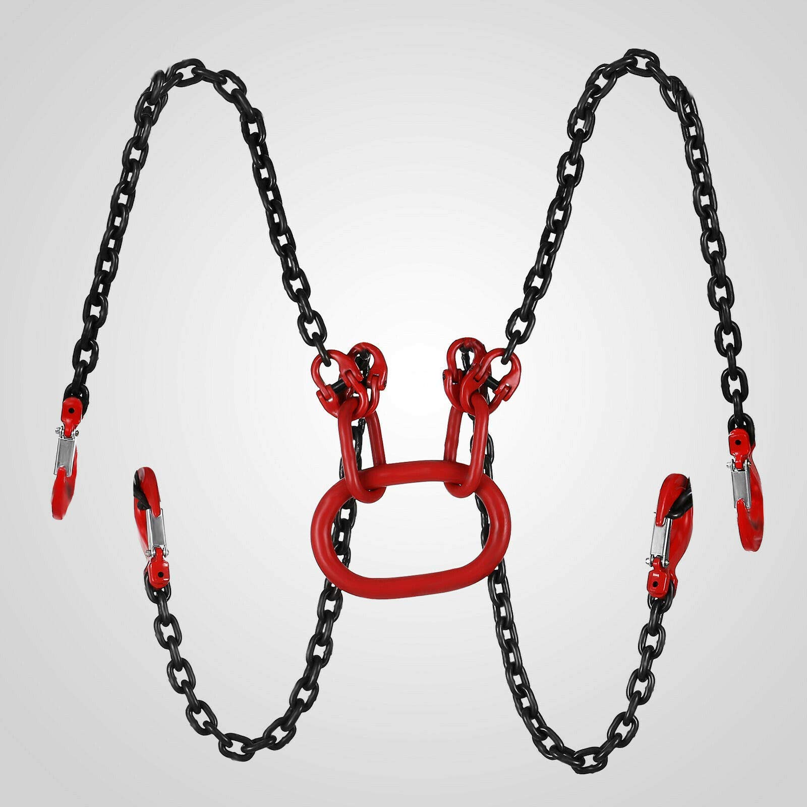 Cadena colgante de 1,5 m, 4 hebras, 5 T, gancho de cabeza de horquilla, colgador de grúa
