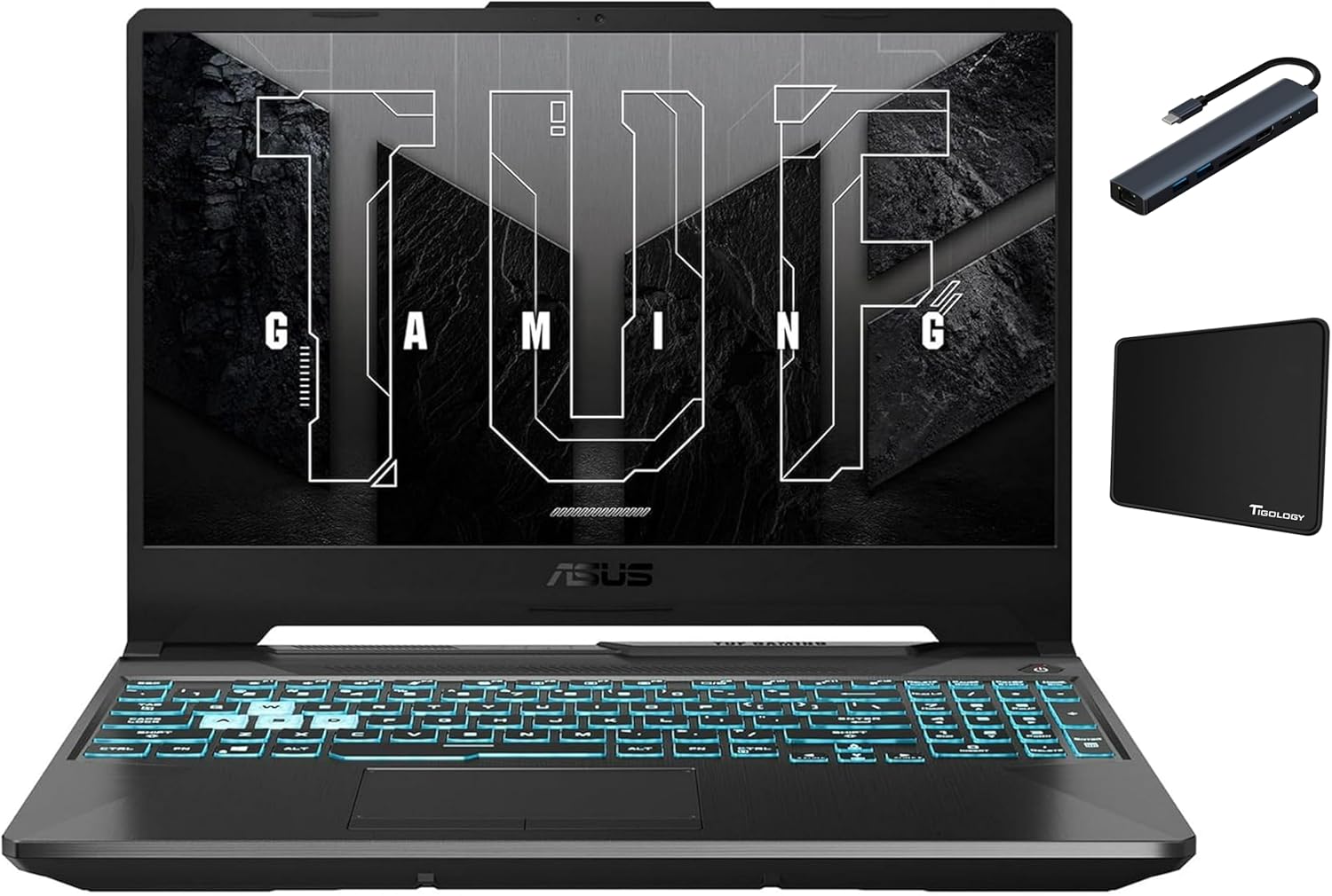 ASUS TUF A15 Gaming Laptop, 15.6’’ FHD 144Hz Display, AMD Ryzen 7 7435HS, 16GB DDR5 RAM, 1TB PCIe SSD, GeForce RTX 3050, Backlit KB, Windows 11 Home, Black with Accessories