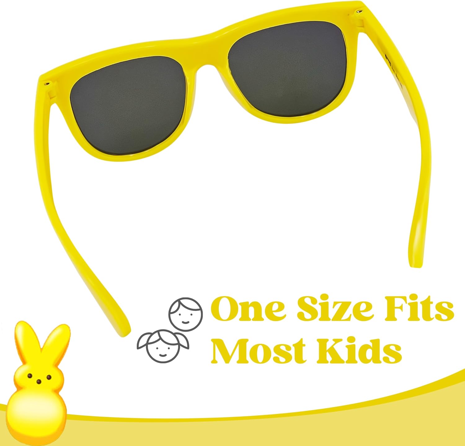 Peeps Sunglasses for Kids | UV 400 | Yellow, Blue, Pink, Purple | One Size Fits Most Kid