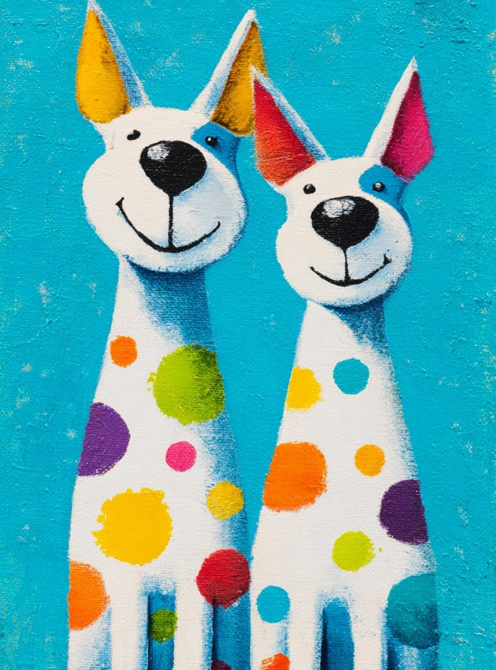 WANGWANGMIAO Paint by Numbers for Adults -Colorful Smiling Dog-Painting by Numbers for Kids,Oil Number Painting Kits for Home Wall Decor，20x16inch，with Frame