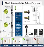 Vista 6 de TEEHO TK001H - Cerradura de puerta de entrada sin llave con asa, cerradura electrónica con teclado con código, cerraduras inteligentes para puerta