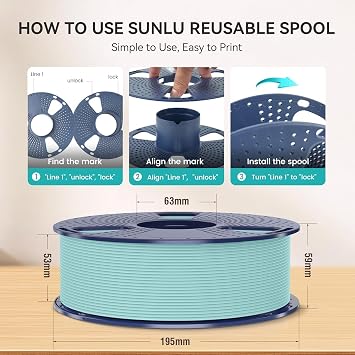 SUNLU PLA Matte 3D Printer Filament 1.75mm, PLA Filament 1kg Spool (2.2lbs), Dimensional Accuracy +/- 0.02mm, Matte White PLA