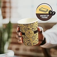 Vista 2 de PAMI Disposable Coffee Cups, Single-Use Paper Cups, To-Go Hot Beverage Cups for Espresso Coffee Tea Hot Chocolate, Leak Resistant, Cafe & Home Use