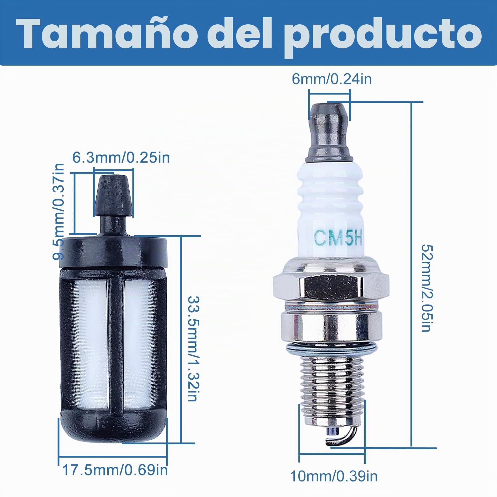 Bobina de encendido para Stihl BR600 BR550 BR500 BR700 Soplador de hojas con filtro de gasolina Bujía 42824001310