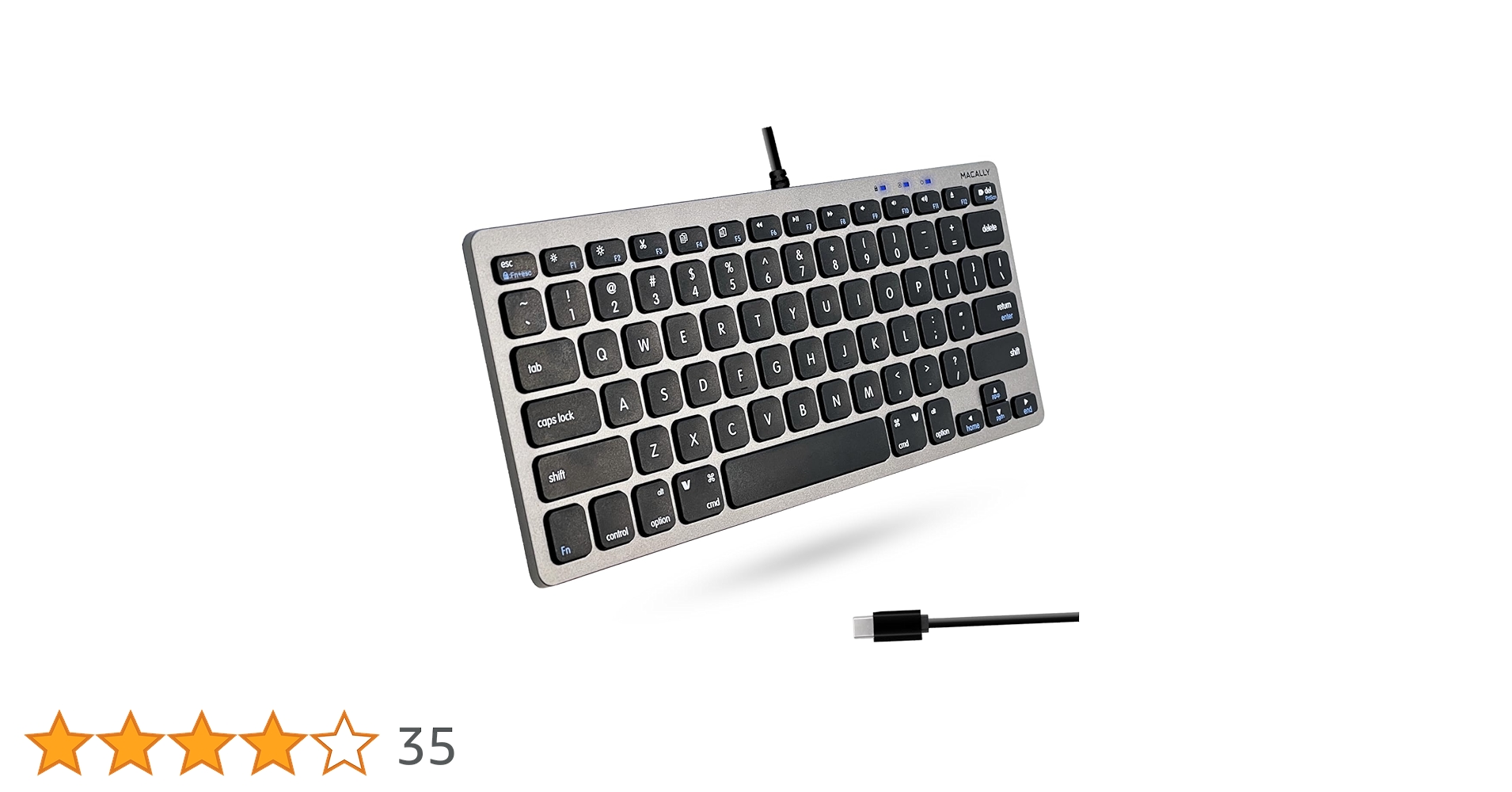 Amazon.in: Buy Macally Small USB C Keyboard - Plug & Play Wired