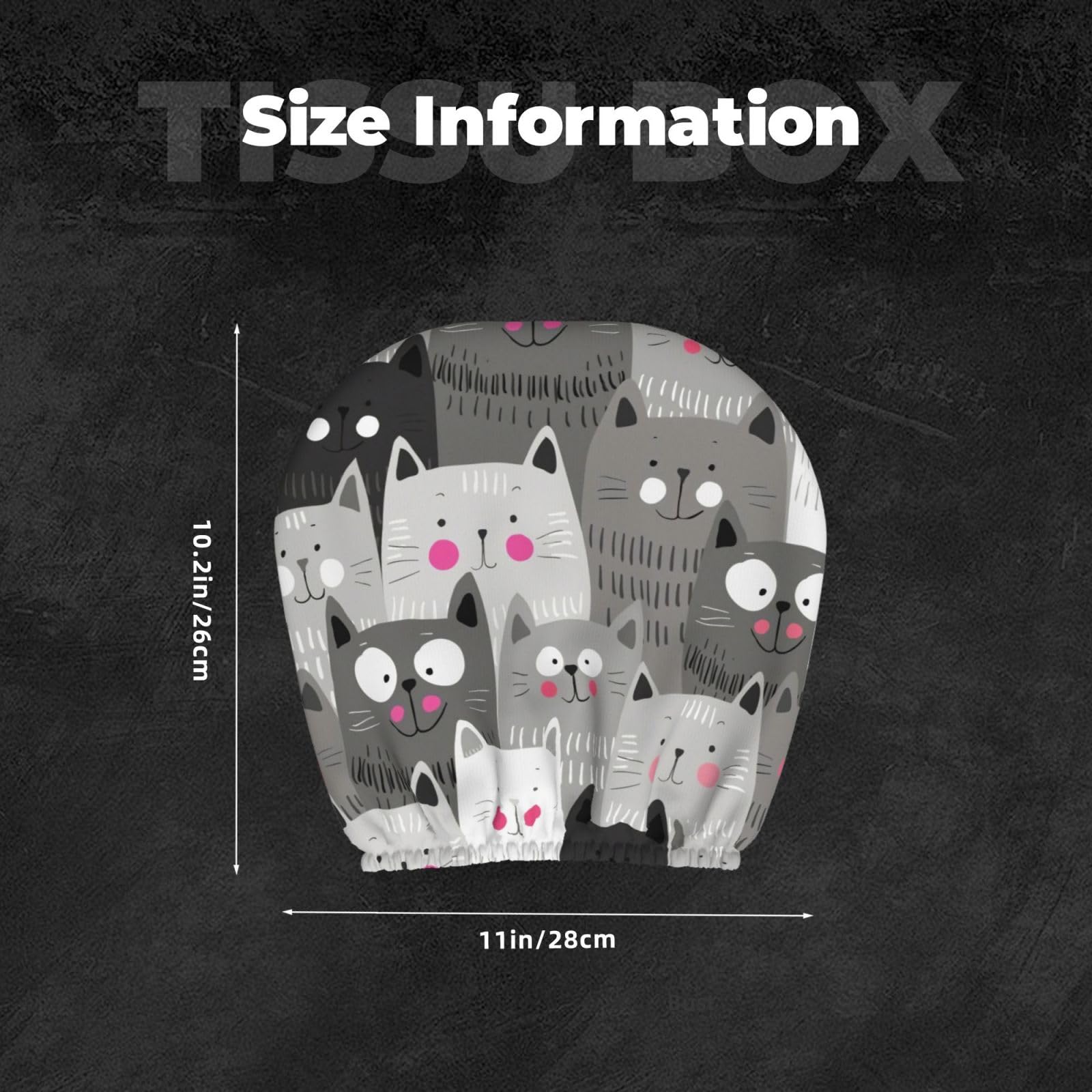 Cat Pattern Universal Car Headrest Cover Soft Car Seat Head Rest Cover Accessories Protector Fabric Head Rest Coverings — view 5