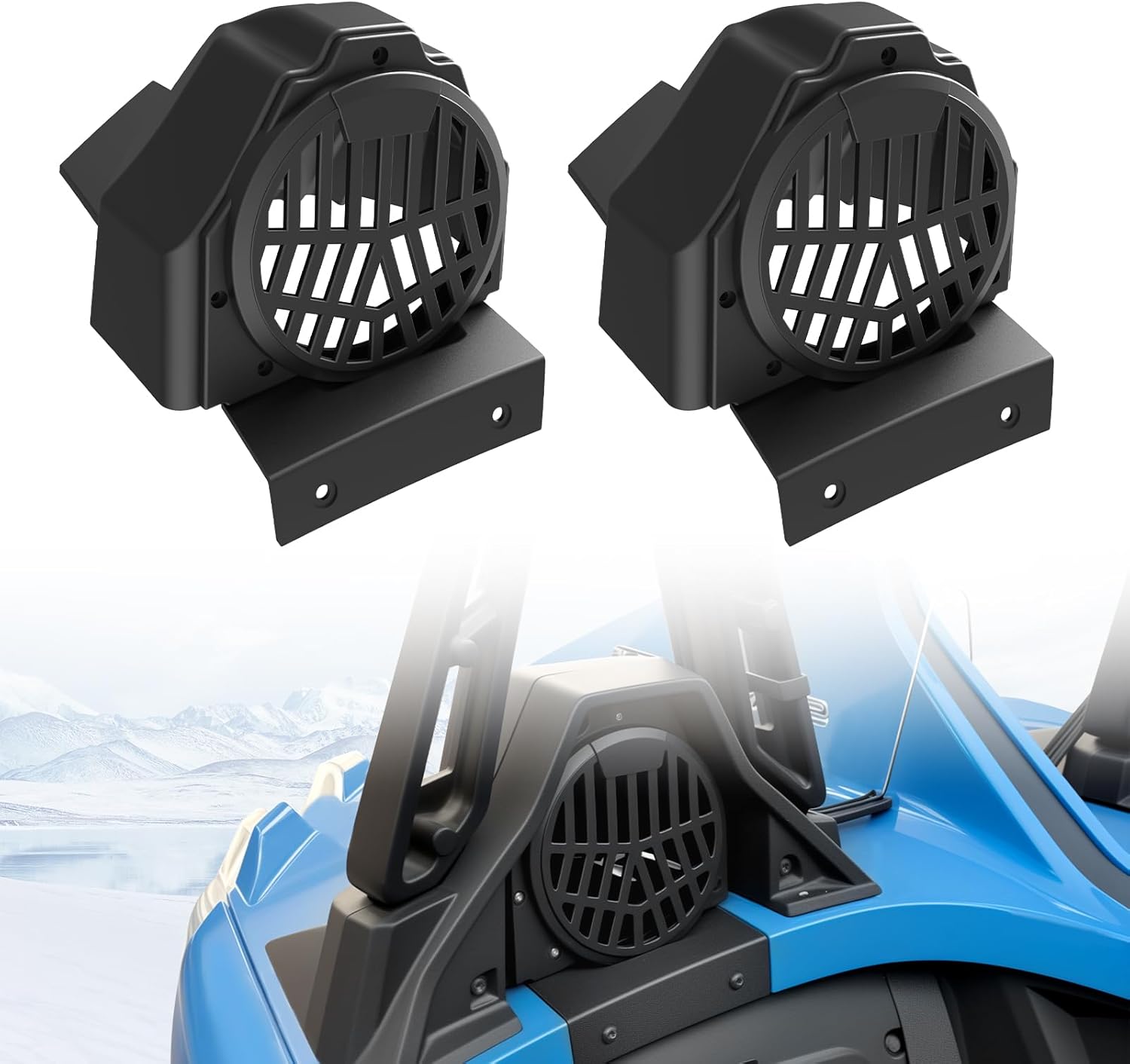 Rear Speaker Enclosures for Polaris Slingshot 2015-2025, Behind Seat 6.5" Speaker Pods Panels for Polaris Slingshot S SL SLR R LE 2015-2025 Accessories(2PCS)