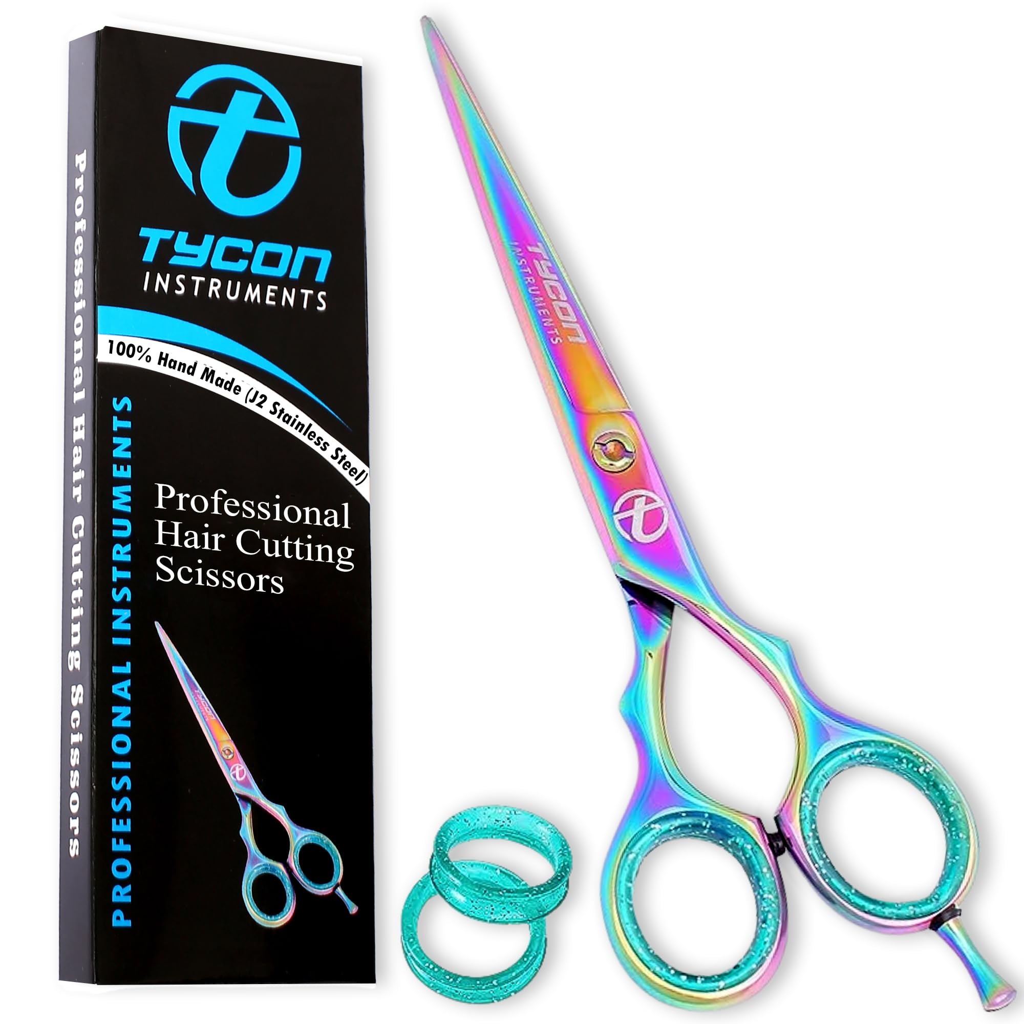 tycon hair cutting scissors professional 6534  japanese stainless steel 2734 razor edge blade barber scissors  ergonomic design - precision hair scissors for smooth cutting - salon amp personal use