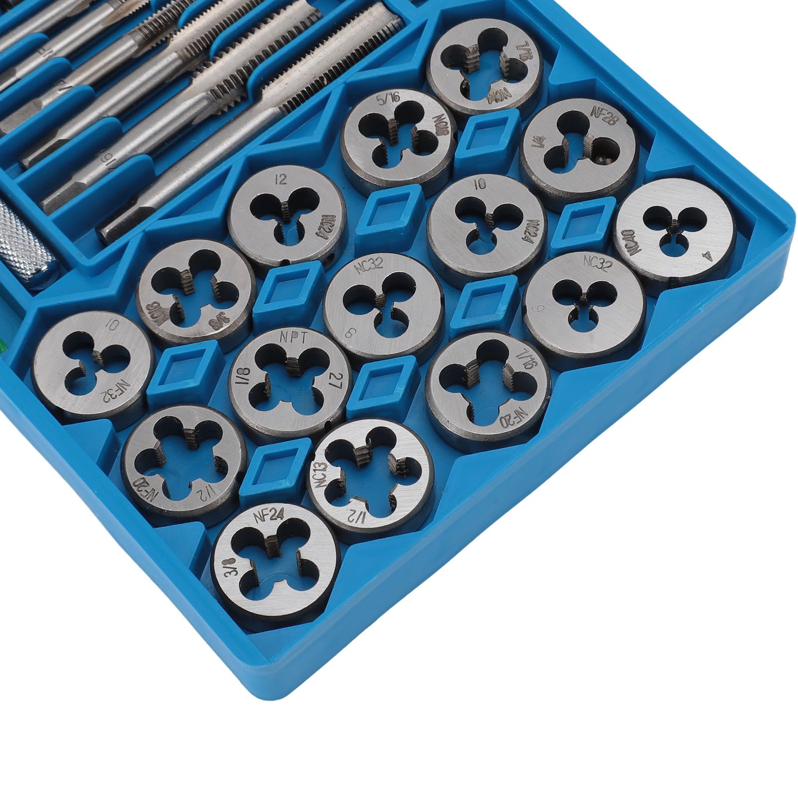 Set di 40 filiere per maschiatura in Acciaio ad Alto tenore di Carbonio, filiere per maschiatura a Filettatura fine, Chiave Manuale, cacciavite, utensile Combinato