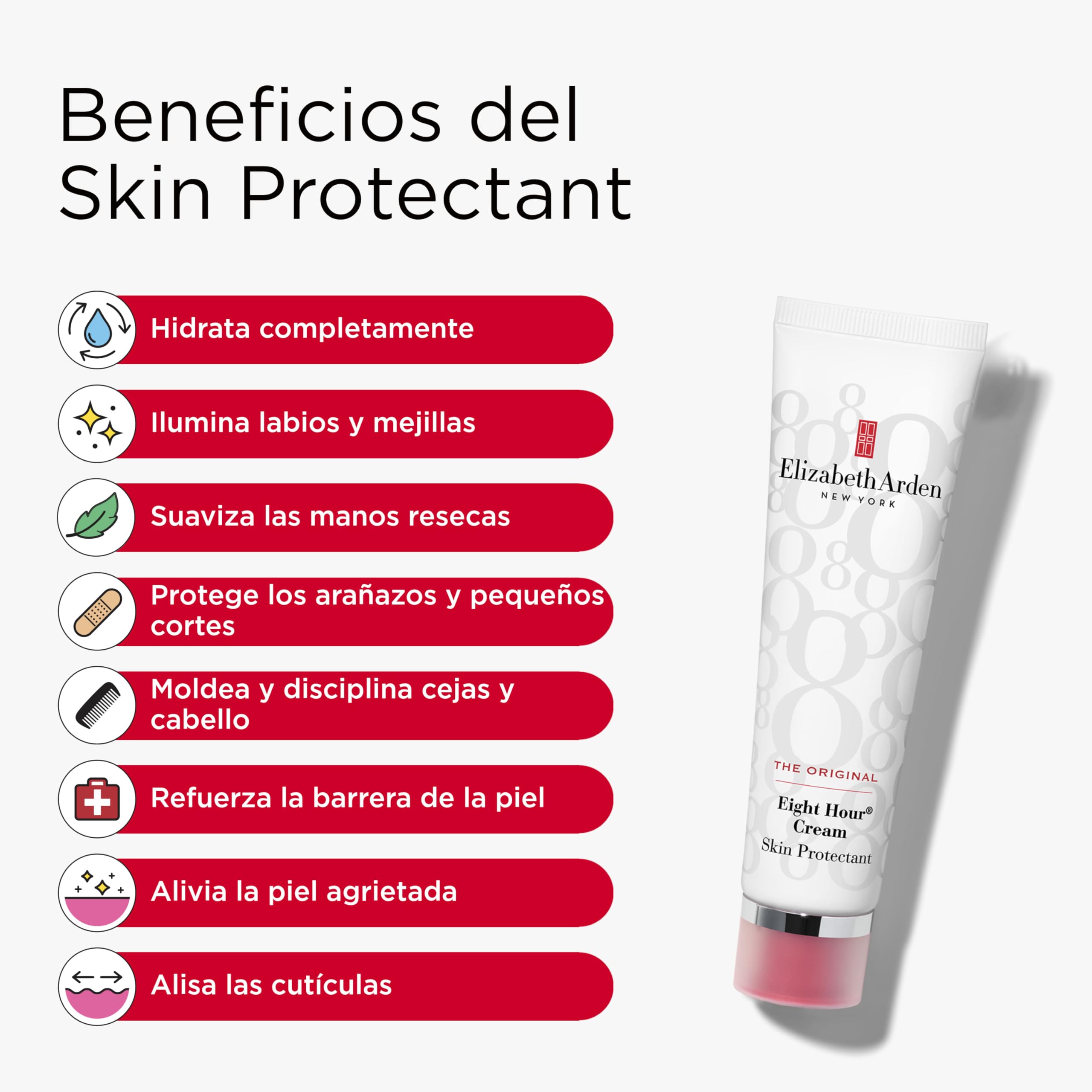 Elizabeth Arden - Eight Hour Nourishing Skin Essentials Caja Regalo 3 Piezas, Balsamo Labial Con Protector Solar SPF 15, Crema de Manos y Skin Protectant, Skincare para Regalos Originales Para Mujer