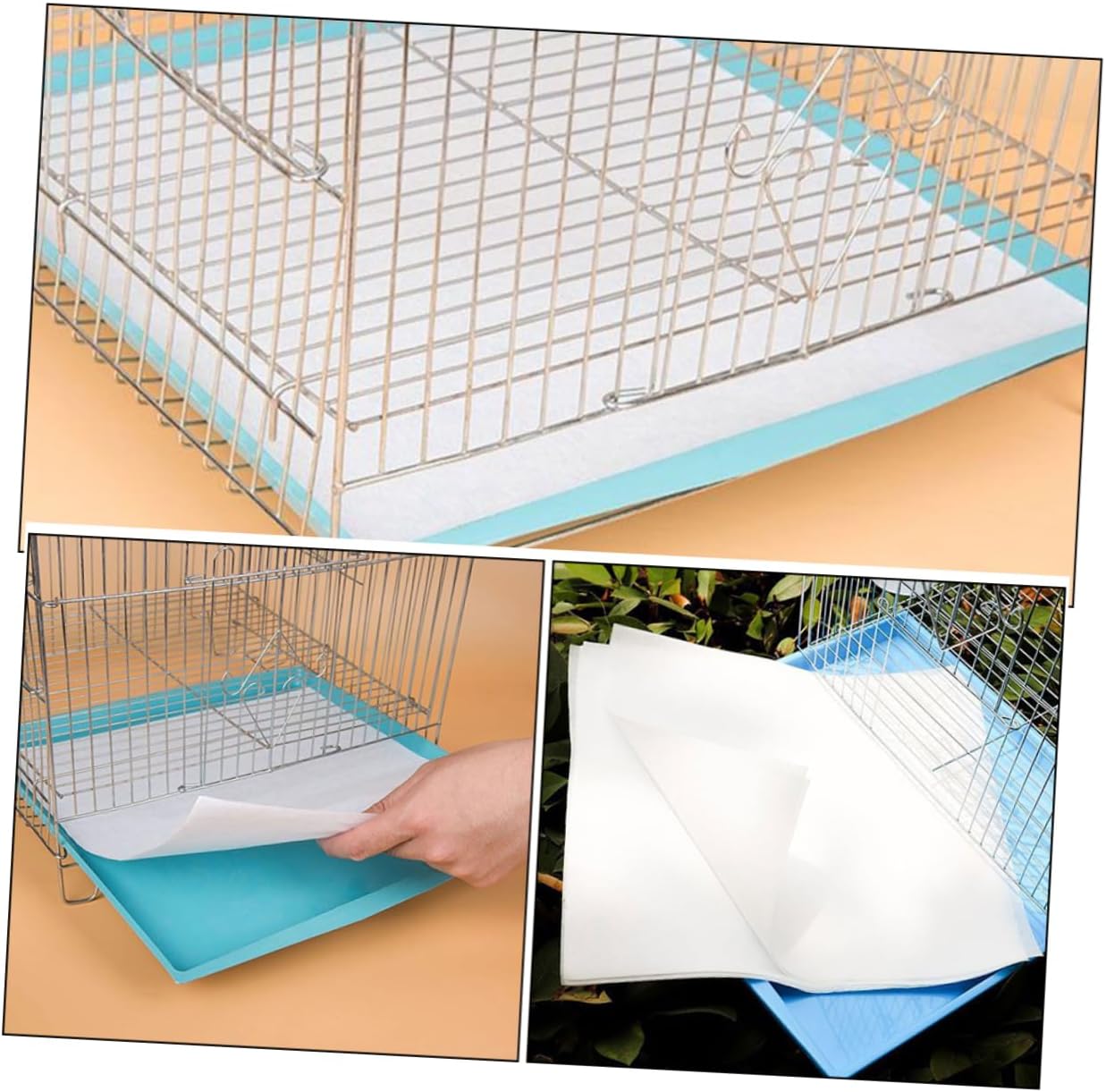 100Pcs Disposable Bird Cage Liner Paper Mats Absorbent Urine Pads for Parrots Easy to Cut Promotes Clean and Healthy Environment for All Bird Cages