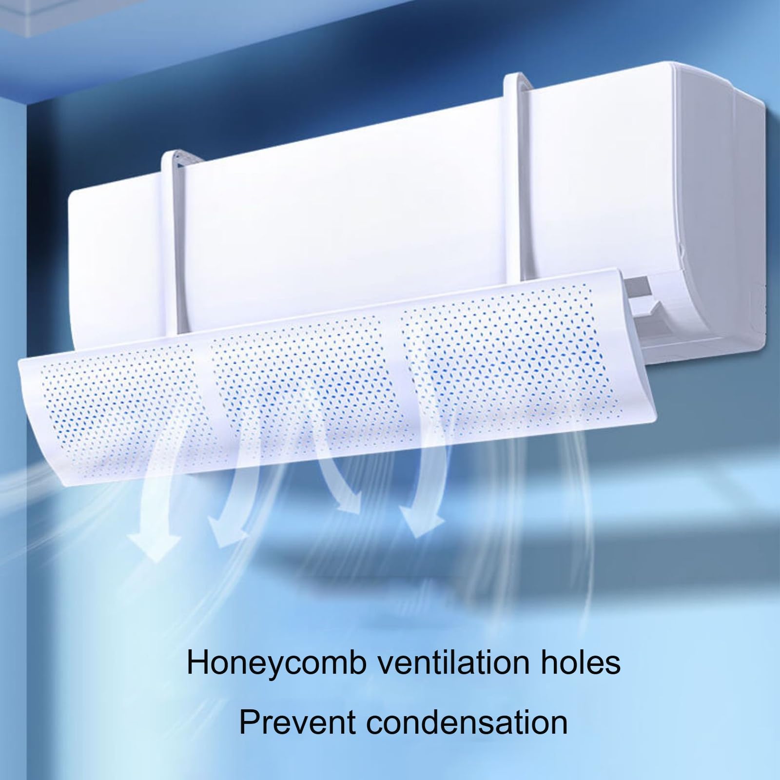 Deflettore Per Condizionatore Universale, Alette Condizionatore, Monoblocco Senza Fori, for Camere Da Letto, Soggiorni, Uffici(White)