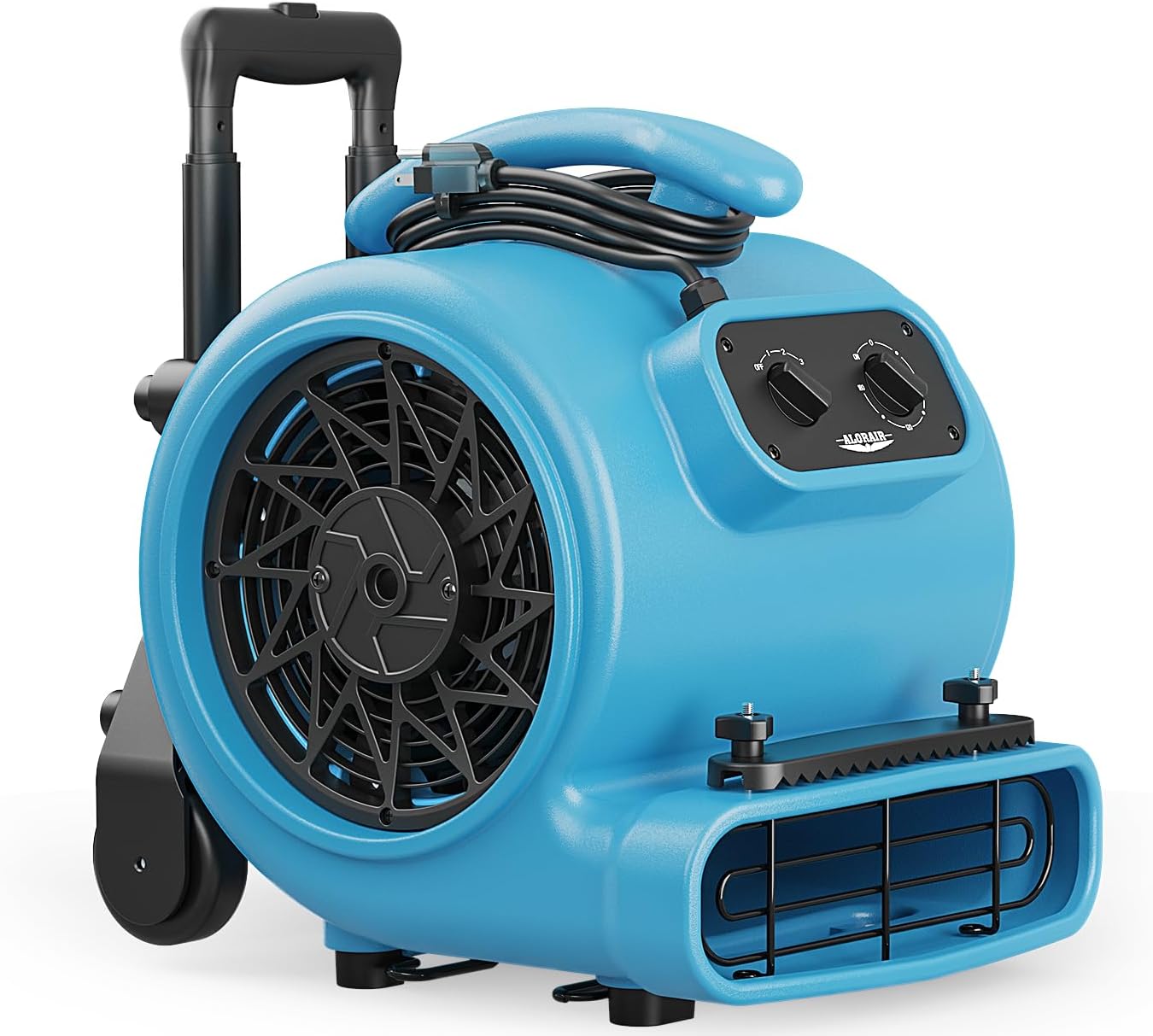 ALORAIR 3000 CFM Air Mover Blower Fan for Industrial, Floor Drying Fan, Carpet Dryer - Timer, Handle Wheelkit, Carpet Buckles, Stackable, for Water Damage Restoration and Plumbing - GE3000HTC