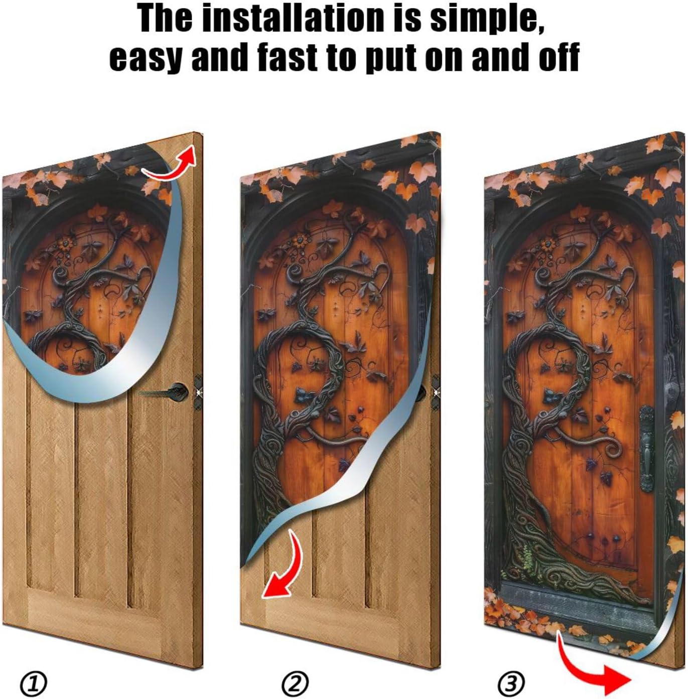 Burbuja Halloween Decoration - Stretch Fabric Backdrop Door Porch Covers for Home Party Holidays, 32x79 in