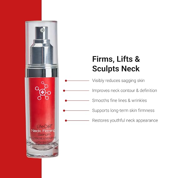LifeCell Neck Firming Serum Firms, Lifts & Reduces Sagging Skin, 1.5oz
