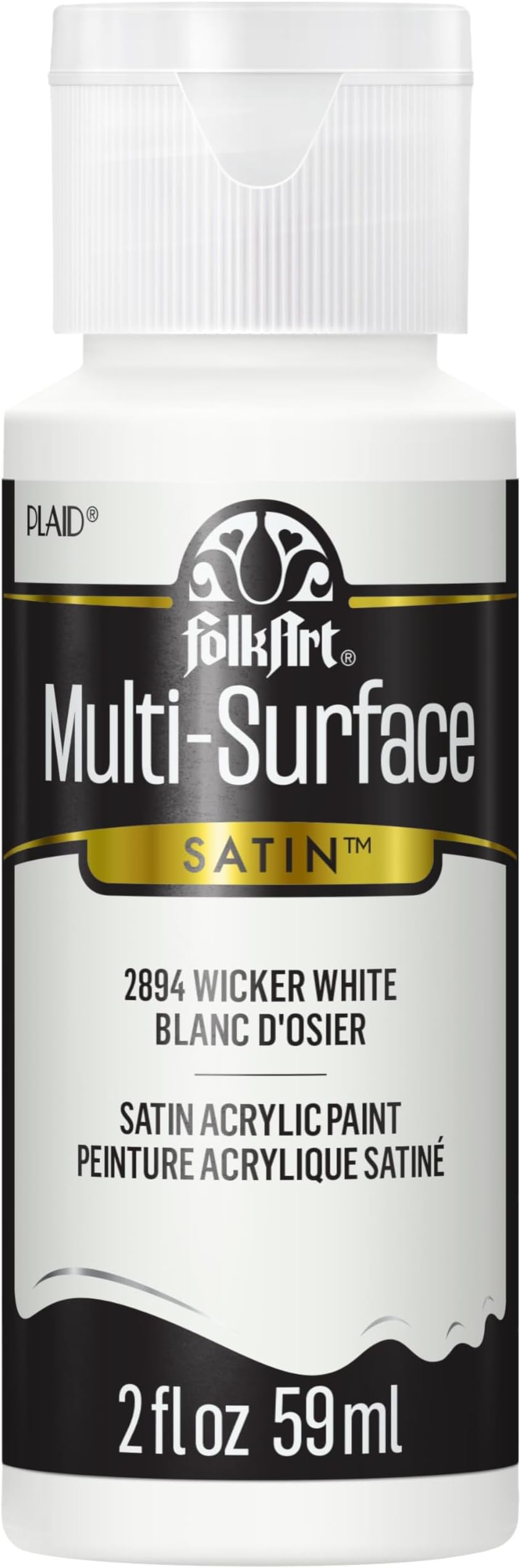 FolkArt Multi-Surface Paint in Assorted Colors (2 oz), 2894, Wicker White
