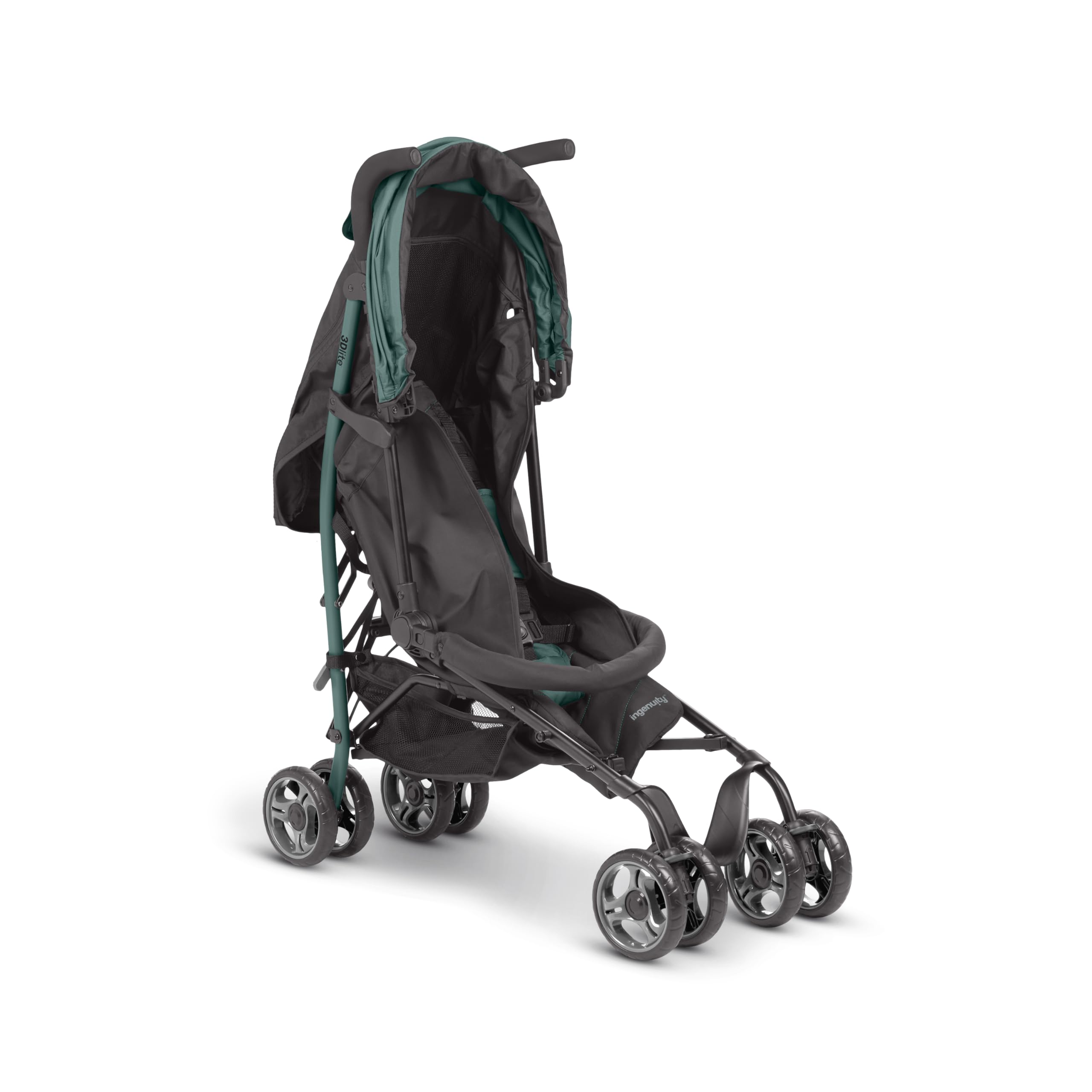 Ingenuity 3Dlite Jewel Convenience - Passeggino pieghevole leggero con compatibilità con seggiolino auto, tettoia extra large e contenitore