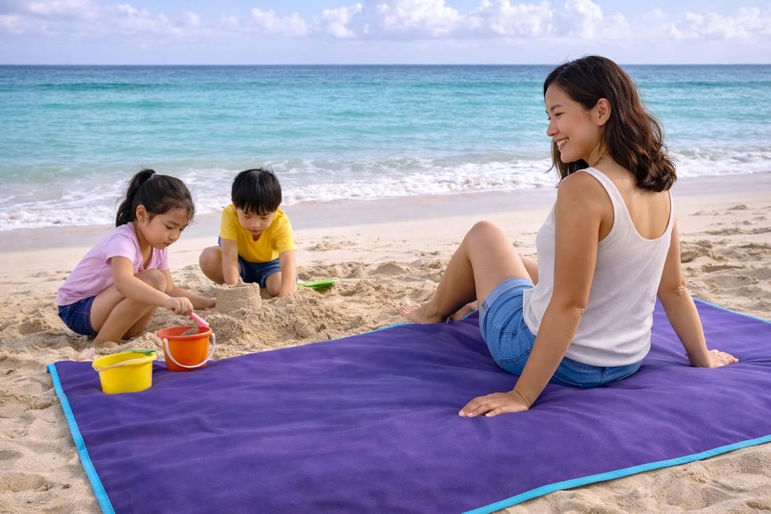 Premium Deluxe 100% Waterproof Blanket Guarantees to Keep Your Bed Dry! Crinkle-Free Ultra-Soft Fleece Furniture Protector for People Kids Pets. EZ Wash/Dry Purple/Blue Reversible 80x60 - Image 7