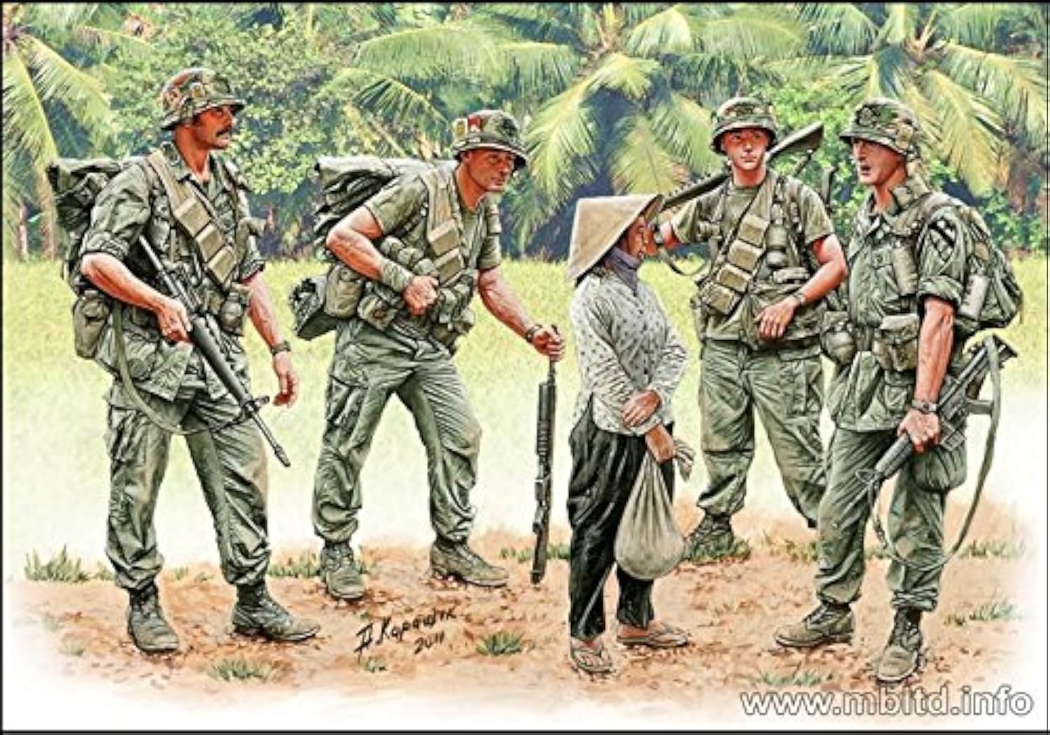 PATROLING. VIETNAM WAR SERIES 5 FIGURES 1/35 MASTER BOX 3599