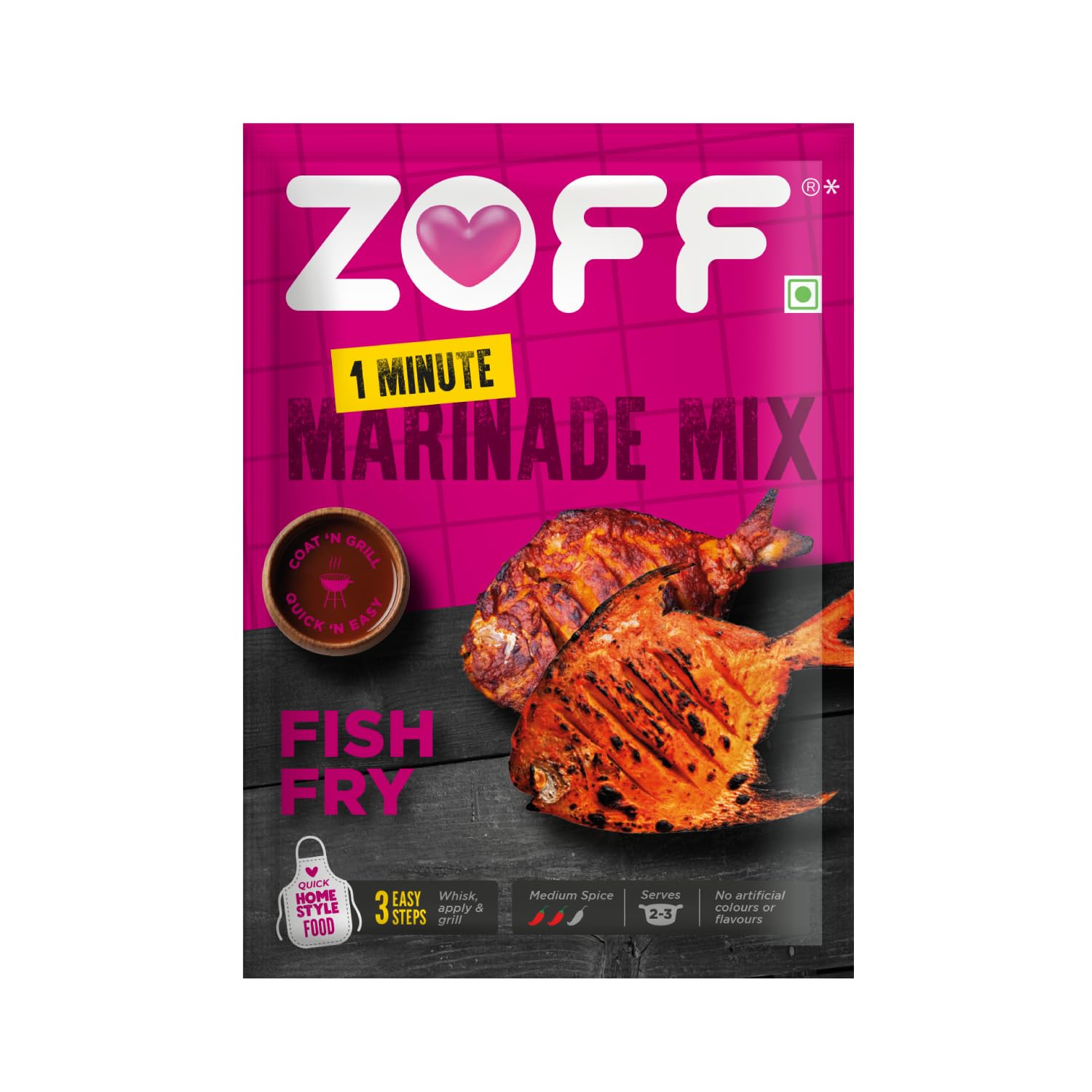 ZOFF Marinade Mix – Flavorful Fish Fry Masala – Perfect for Seafood Lovers – Ready-to-Cook, No Preservatives or Additives – 25g - Image 3 thumbnail
