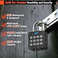 Vista 6 de Eseesmart Cerradura de casillero de huellas dactilares con código, candado de combinación inteligente de huellas dactilares biométricas sin llave