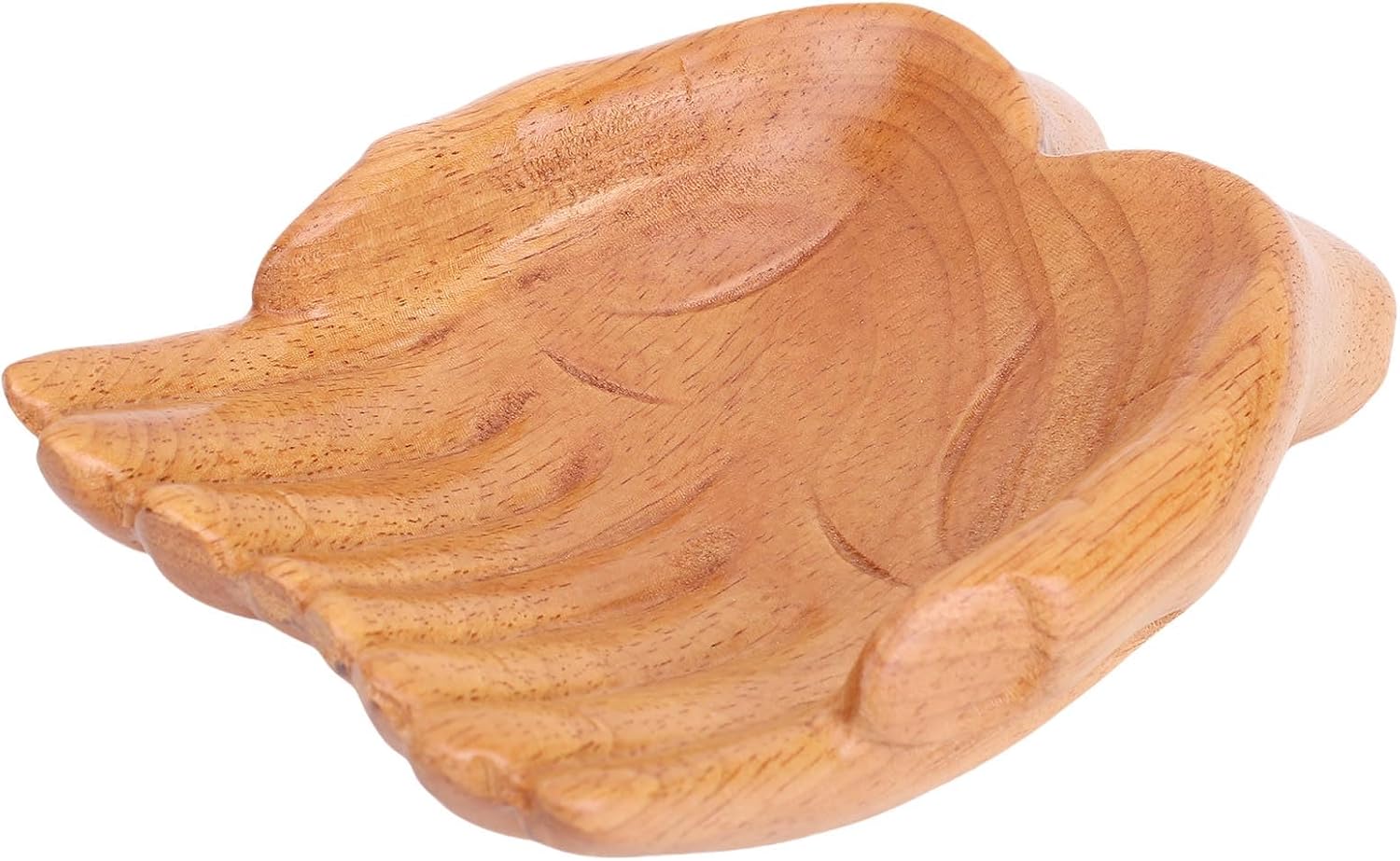 Luocute Carved Hands Bowl, MDF Decorative Tray with Nature Wood Textures, Crystal Holder for Stones, Tray for Shelf, Entryway Table, Office image 2