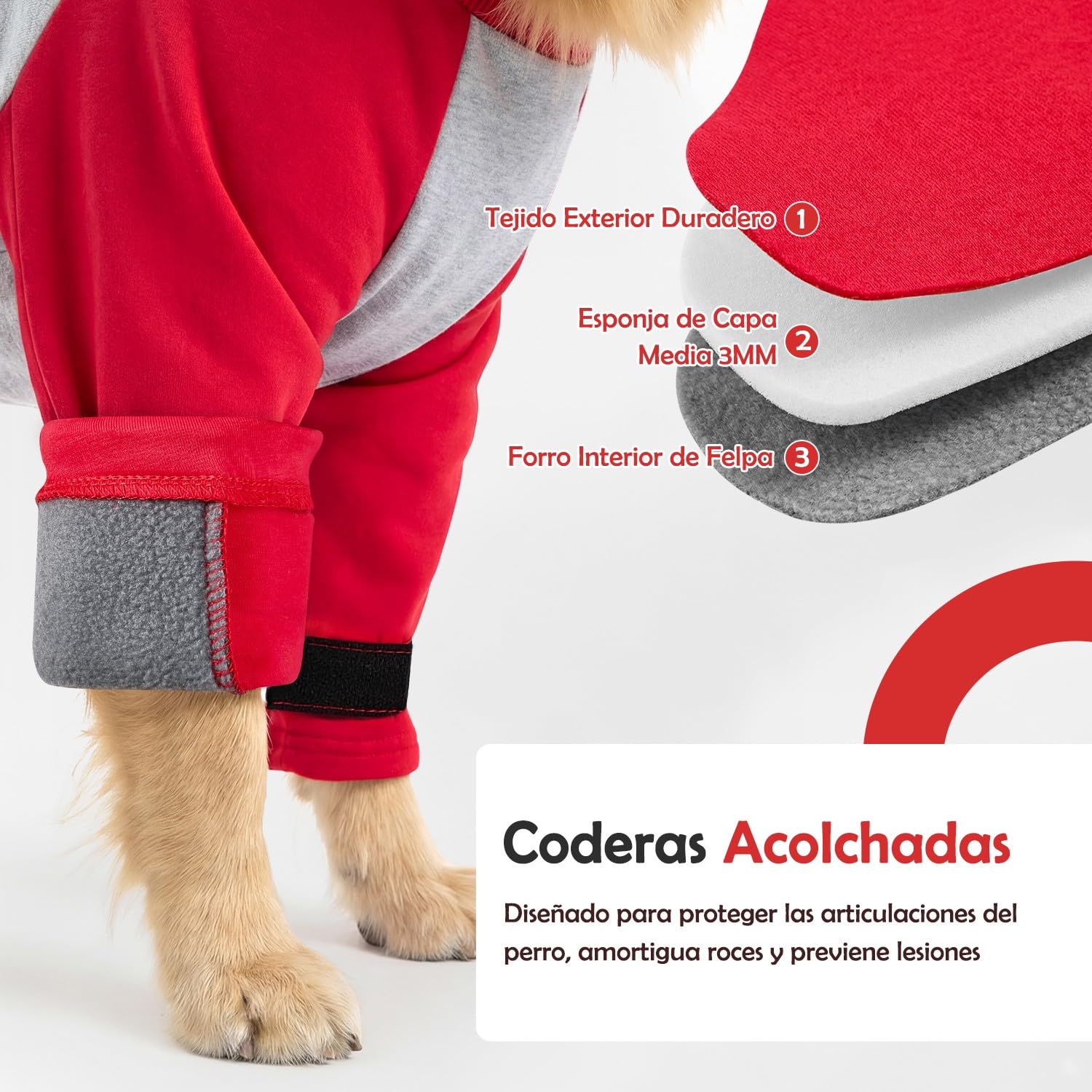 SlowTon Traje de Recuperación para Patas Delanteras de Perro – Protector de Codo de Manga Larga con Forro Polar Grueso para Evitar el Lamer y Morder, Ideal para Cuidado de Heridas
