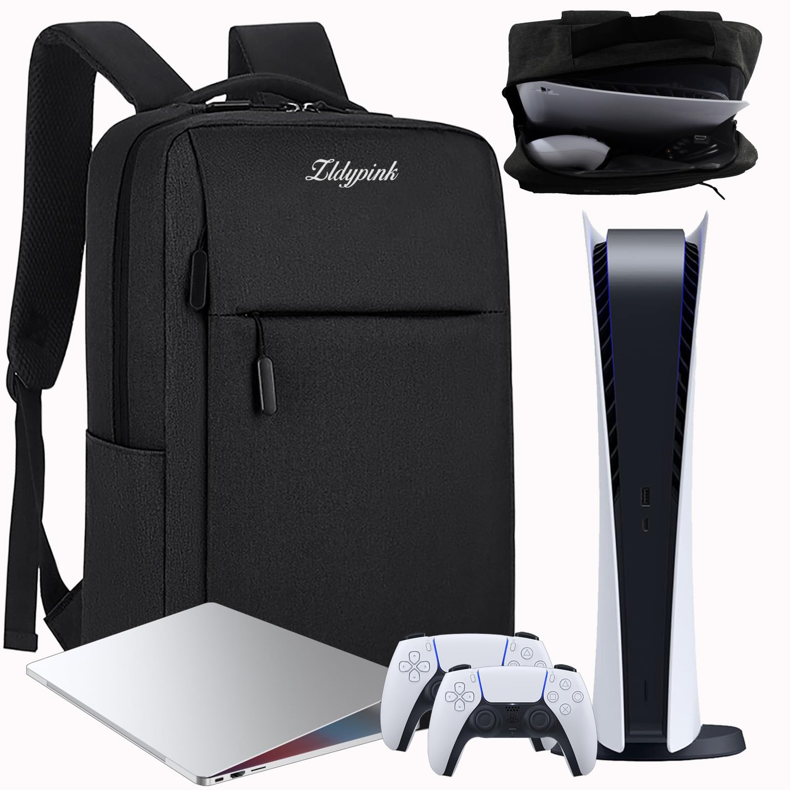 Gaming Travel Backpack for PS5 PS5 Slim Protective Carrying Case Storage Bag Compatible with PlayStation 5 Console with