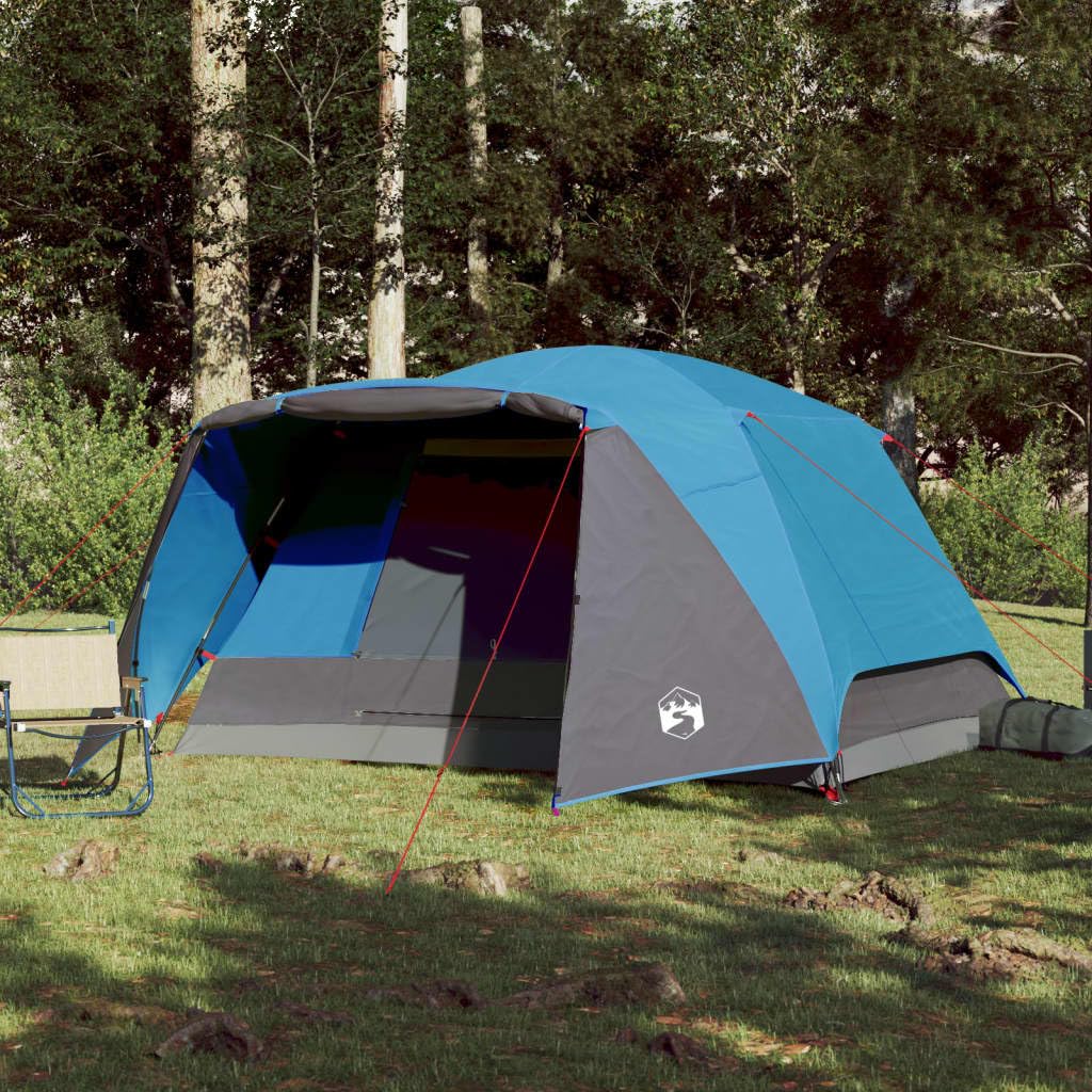 ShGaxin Tenda da Campeggio 6 Persone Blu 412x370x190 cm taffetà 190T,Impermeabile Antivento,Tenda da Campeggio-94419