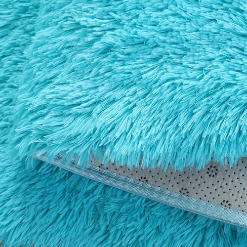 Miniatura 6 de Vafodo Alfombra mullida para dormitorio, de 3 x 5 pies, alfombra suave para habitación de niños, alfombra de felpa para bebé, alfombra de área azul