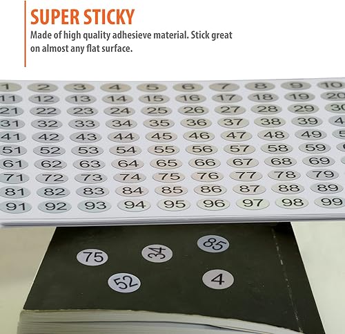 Miniatura 4 de 1-100 etiquetas adhesivas reflectantes con números láser, 10 juegos, 1000 autoadhesivas, redondas, pequeñas, consecutivas, etiquetas de número,