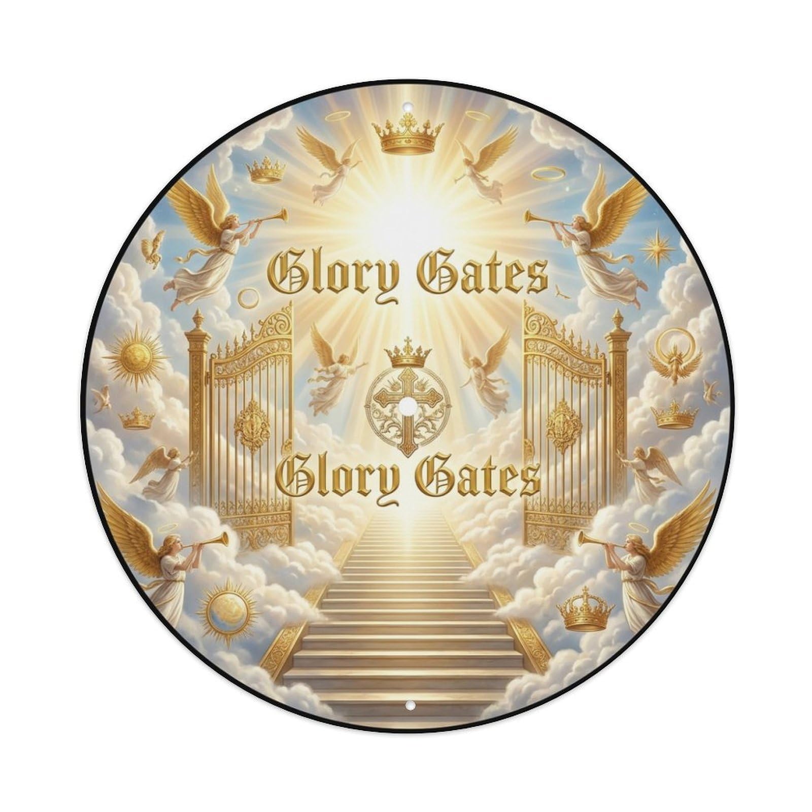 Gospel Vinyl Records Heavenly Gates Music Cover Metal Tin Sign