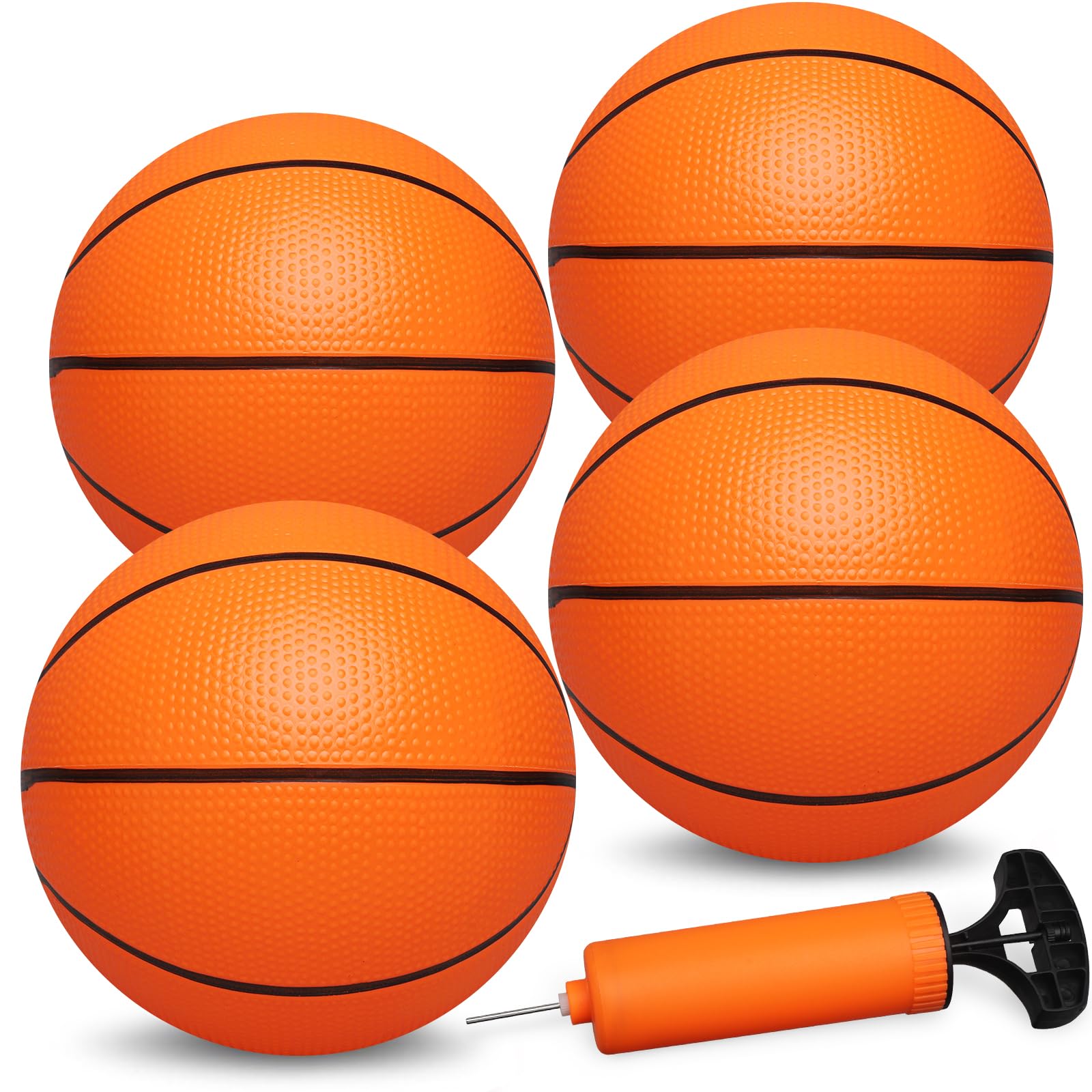 Picabika 9.8’’ Basketball Toys for Kids Adults Basketball Set including Pump for Mini Hoop Replacements balls for Beach Pool Indoors Outdoors Gifts for Teens Boys Girls for Training Games
