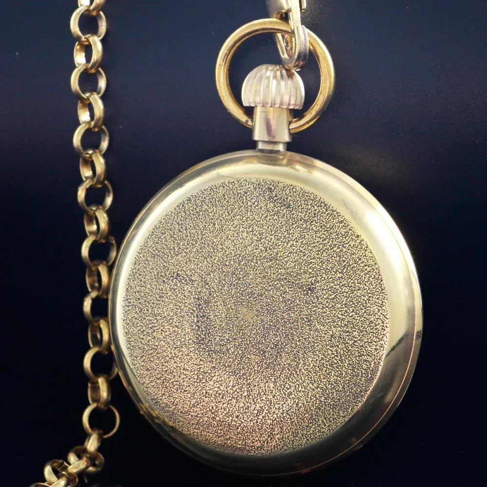 Dentily Vintage Copper Train London Design Hand Winding Mechanical Pocket Watch Mens Watches