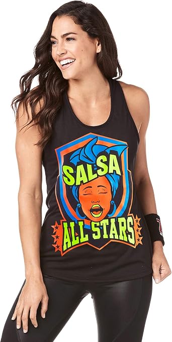 ZUMBA Graphic Print Dance Fitness Tank Tops Activewear Workout Tops for Women