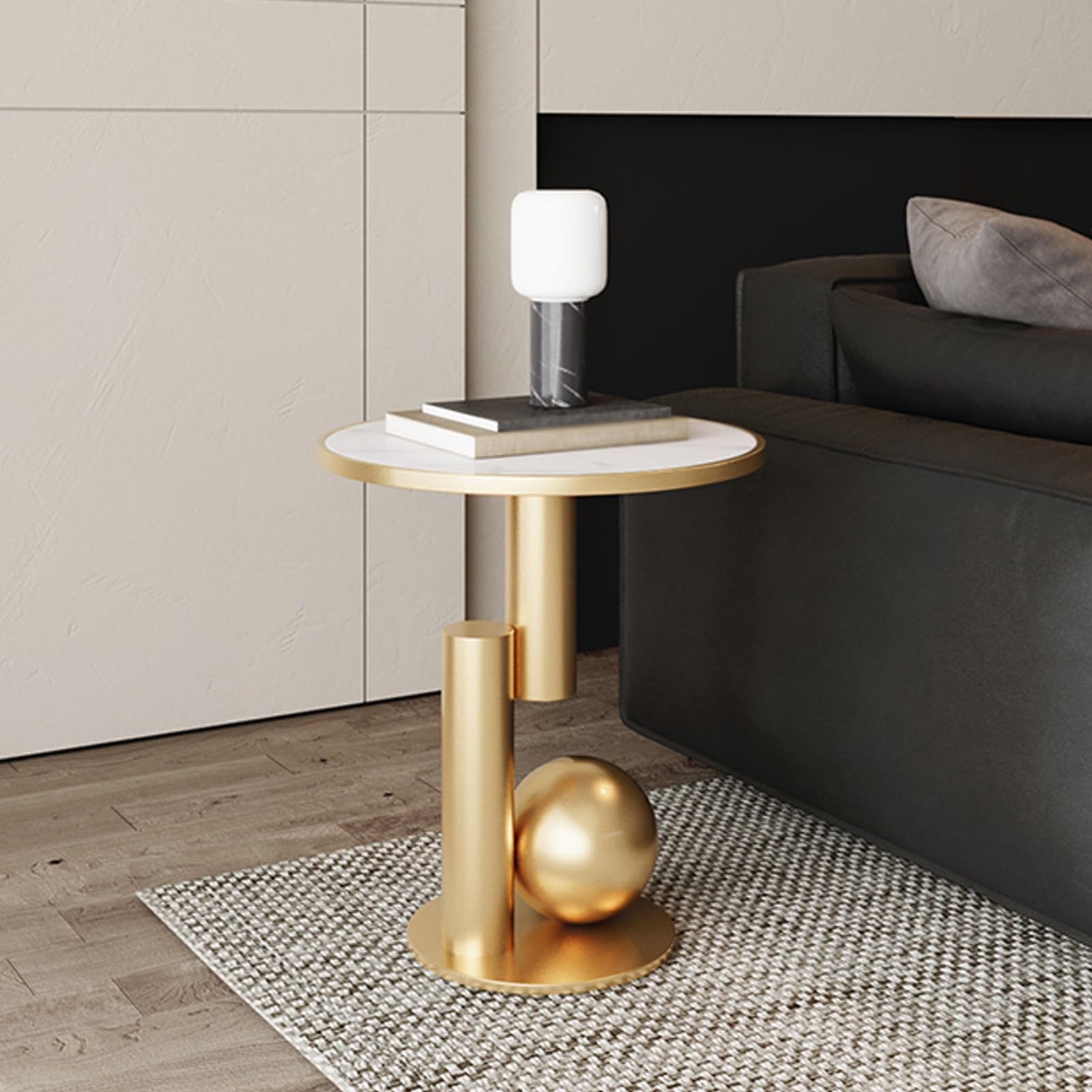 Table de chevet ronde en métal antirouille DKSNAJ pour éviter les taches d'eau