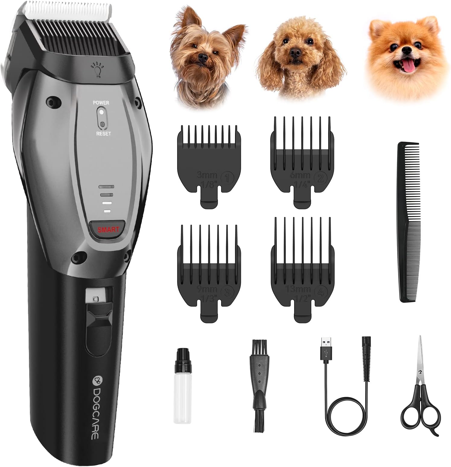 DOG CARE Smart Dog Clippers for Grooming with 3 Speeds