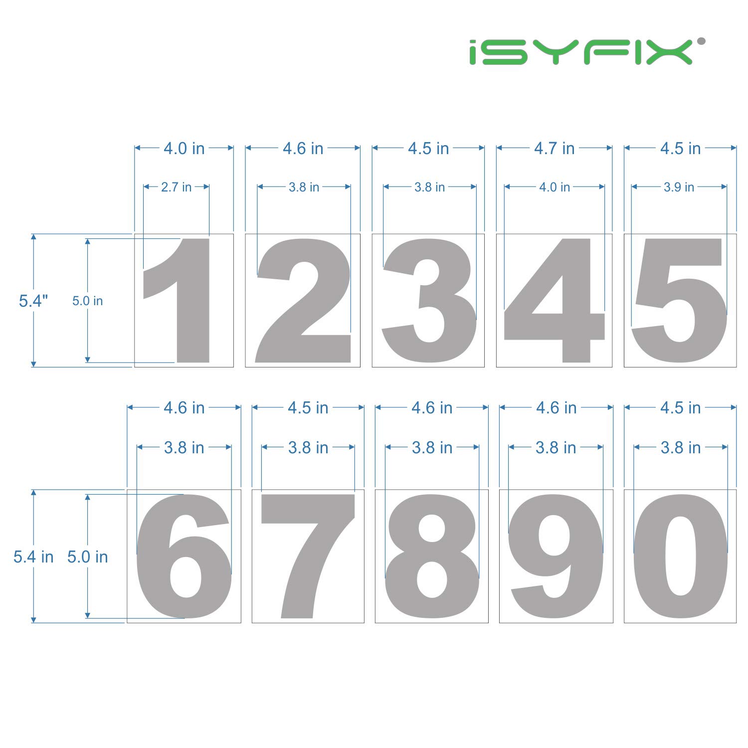 Snapklik.com : iSYFIX Gold Chrome Vinyl Numbers Stickers - 5 Inch Self ...