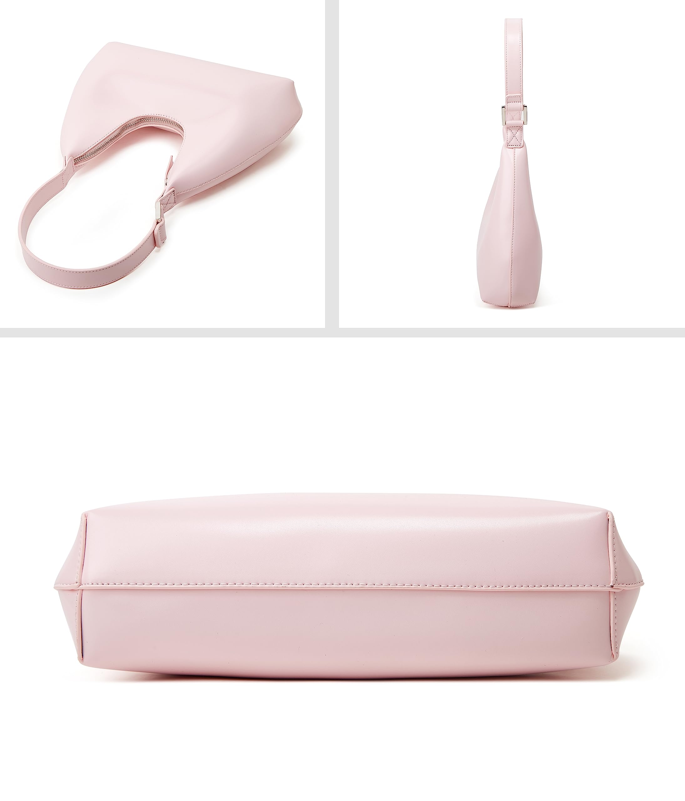 Hobo - Bolsos de hombro para mujer, bolso de piel sintética, bolso de moda, elegante bolso pequeño 2023, Rosado