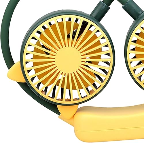Miniatura 3 de Ventilador colgante de cuello, ventilador de refrigeración de aire silencioso de 2 velocidades, ventilador personal manos libres para interiores y
