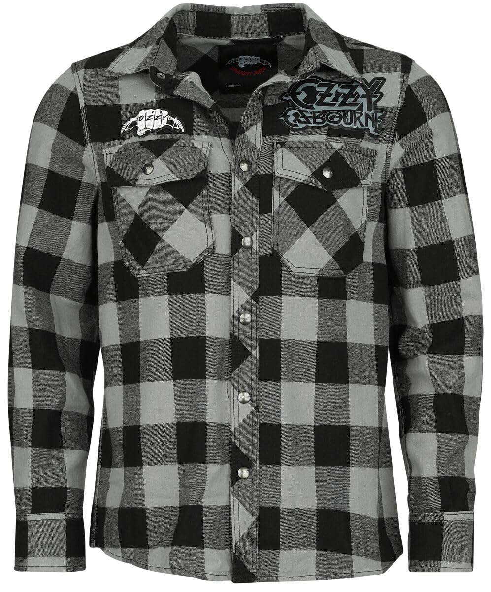 Ozzy Osbourne Check Shirt Männer Langarmhemd schwarz/grau XXL
