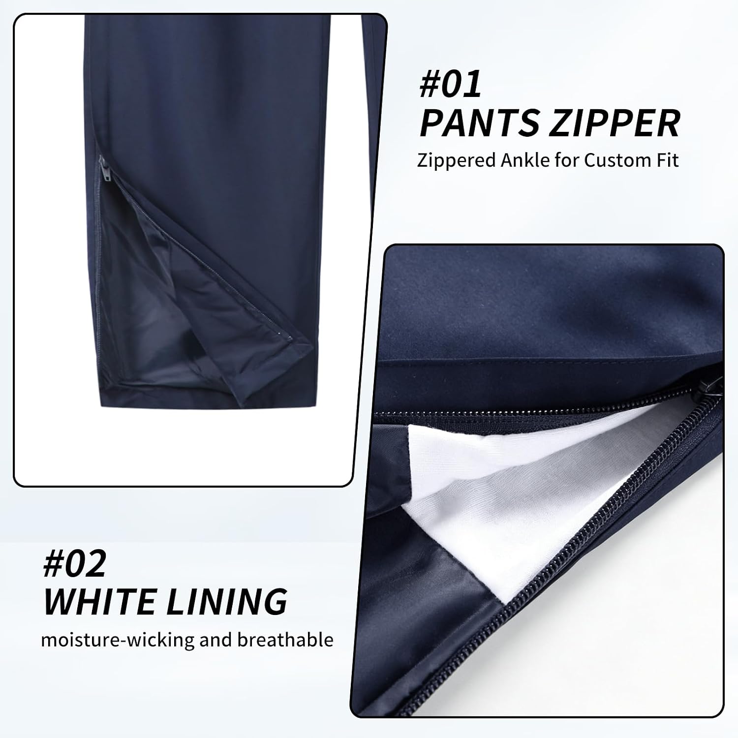 Athletic Long Pants, Lightweight Sports, Zipper Cuff Loose Workout Pants for Running Outdoor Daily Wear
