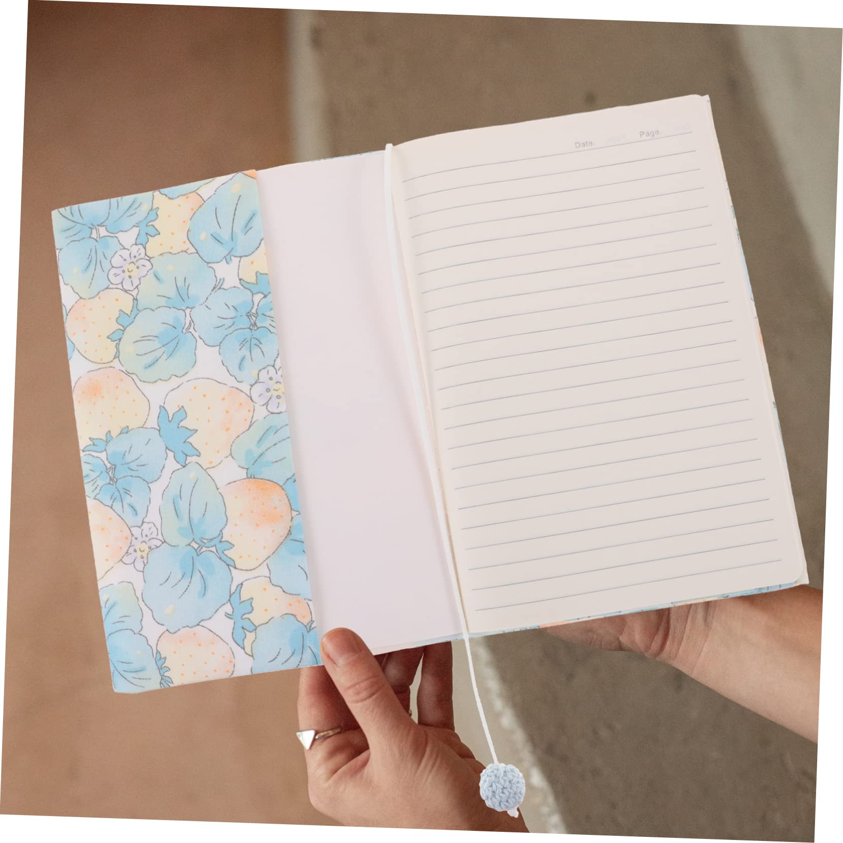 MAGICLULU 4pezzi Copertina Riutilizzabilper Libri Stoffa Decorativa Protettore Antistrappo Per Quaderni e Libri Scolastici Design Blu Fragole Accessorio Per Studio e Collezione