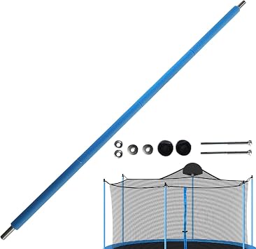 Trampoline Poles Replacement - Straight Tubes Enclosure Trampoline Poles with Foam - Heavy Duty Steel Hardware Accessories for 6-16 Feet Round Frame