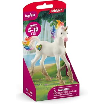 Schleich Bayala 70727 Rainbow Unicorn Foal 8 x 3 x 9 cm | Detailed, fantastic figures, gift for girls and boys, beautiful col