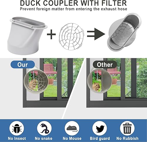 Miniatura 6 de Kit de ventilación portátil de ventana de CA, kit de ventana deslizante verticalhorizontal ajustable para unidad de CA, sello de ventana de CA