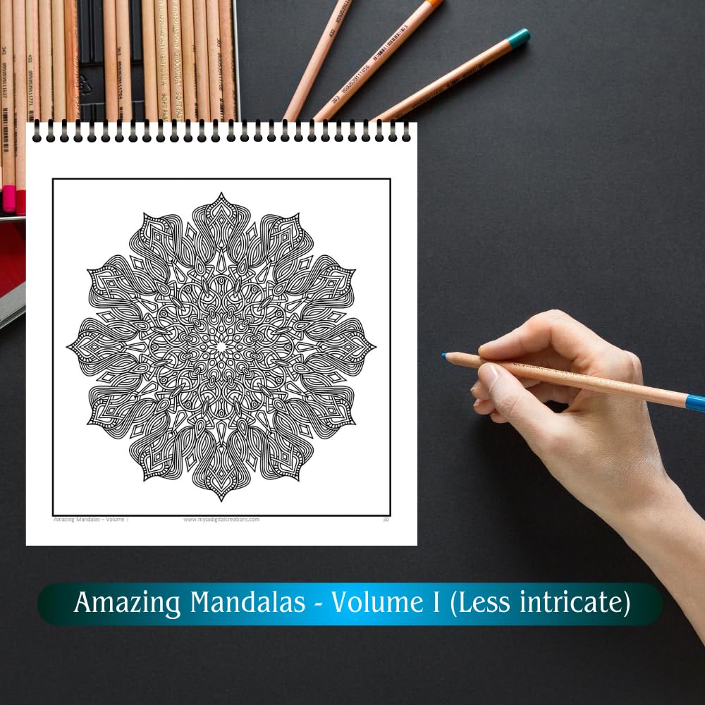 Adult Coloring Book - Amazing Mandalas Series - Volume I