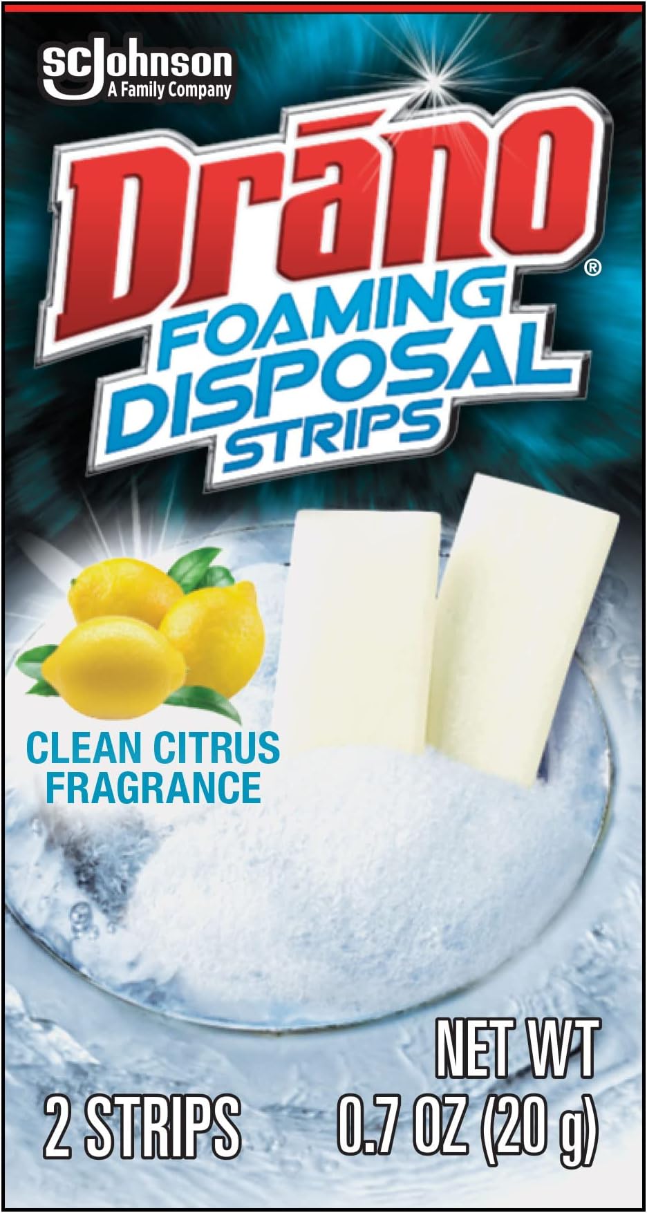 DranoDisposal Strips, Fresh Citrus, 2 Drain Strips, 0.7 oz