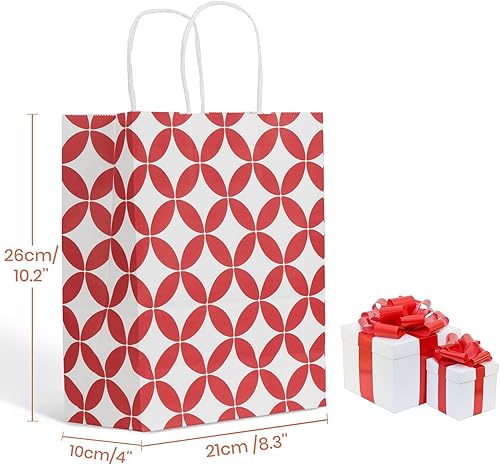 Miniatura 10 de Juego de bolsas de papel de colores surtidos 48 bolsas de regalo en tamaño óptimo 6.7 x 3.2 x 9.4 pulgadas con 48 calcomanías, bolsas de comida para