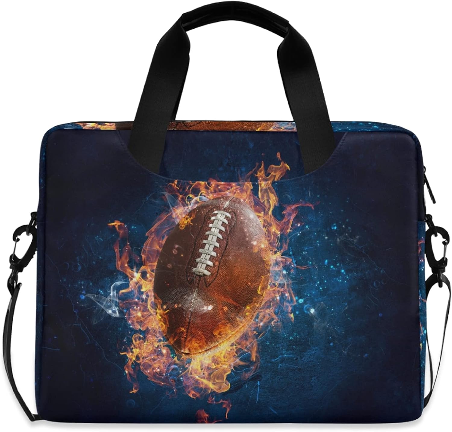 ALAZA American Football Vintage Laptop Case Bag Sleeve Portable Crossbody Messenger Briefcase w/Strap Handle, 13 14 15.6 inch
